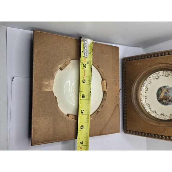 Plate Portraits Ornate Wall Pictures Hollywood Regency Gilt 2 Vtg - Picture 8 of 8